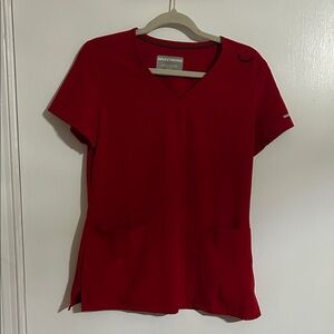 Skechers Women's Bright Red V-Neck Short Sleeve Scrub Top